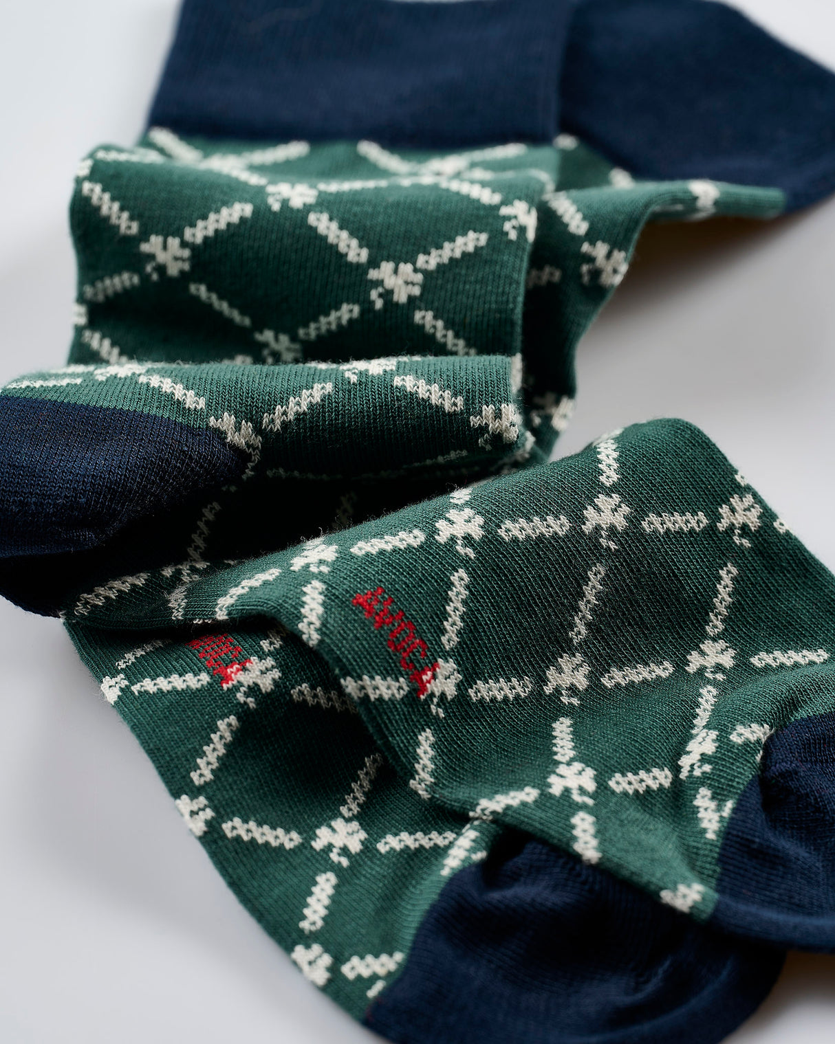 Green & Navy Shamrock Socks