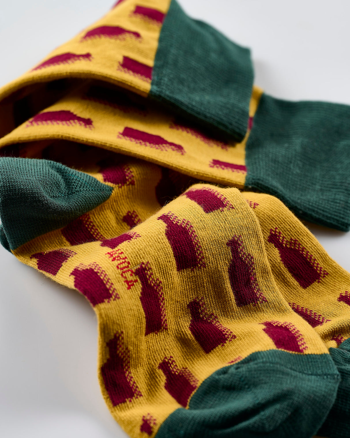Mustard & Green Beer Socks
