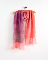 Pink Ombre Kid Mohair Blend Scarf