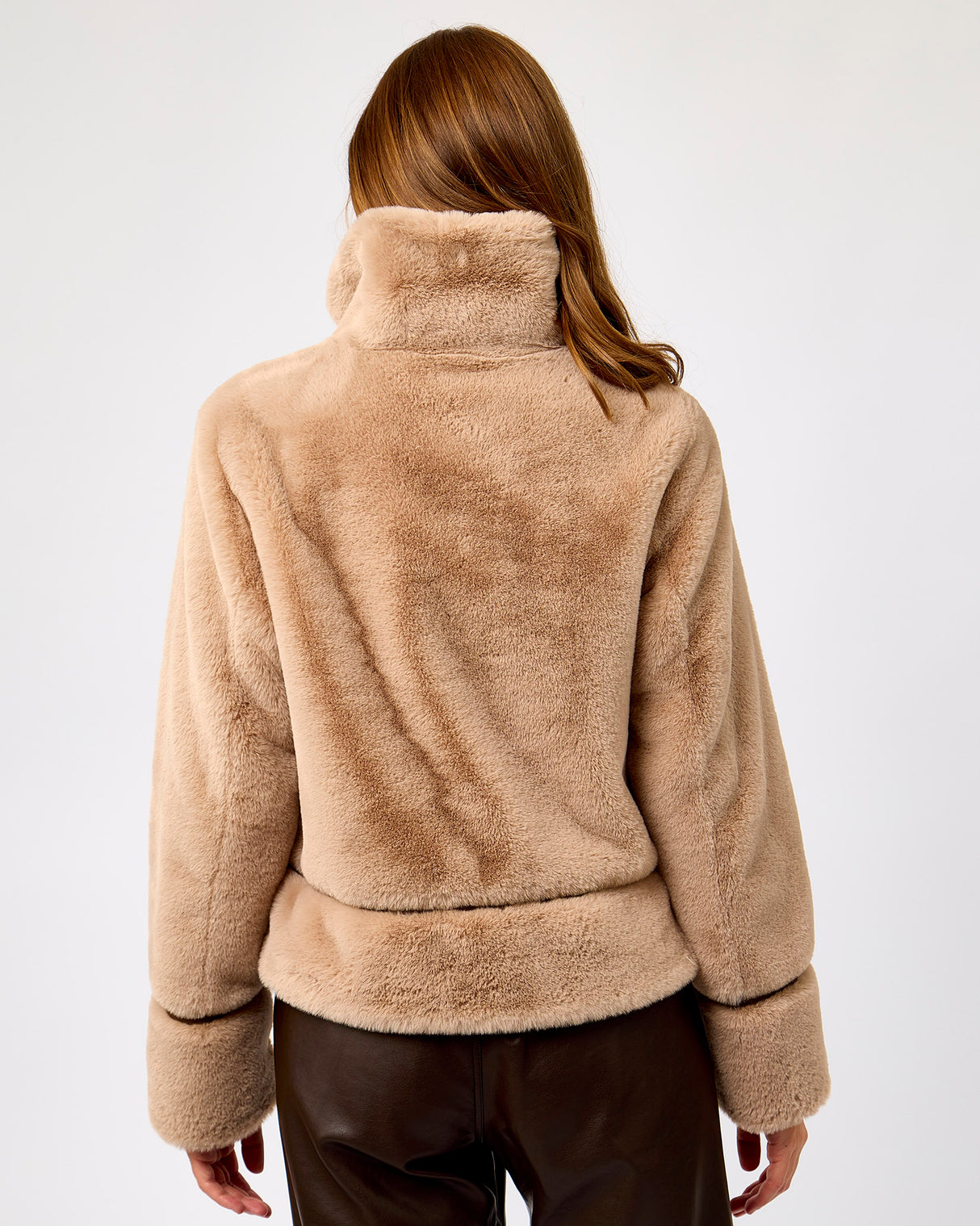 Oatmeal Lambra Short Faux Fur Jacket
