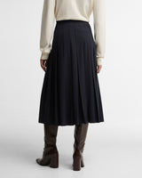 Dark Navy Delilah Pleated Midi Skirt