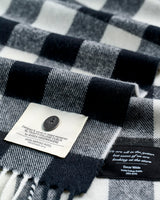 Black, Grey & White Check Oscar Wilde Exam Hall Merino Scarf