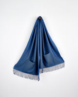 Blue Merino Wool Pocket Wrap