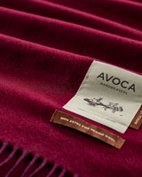 Burgundy Large Herringbone Wide Merino Scarf