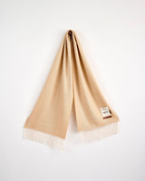 Camel Large Herringbone Wide Merino Scarf