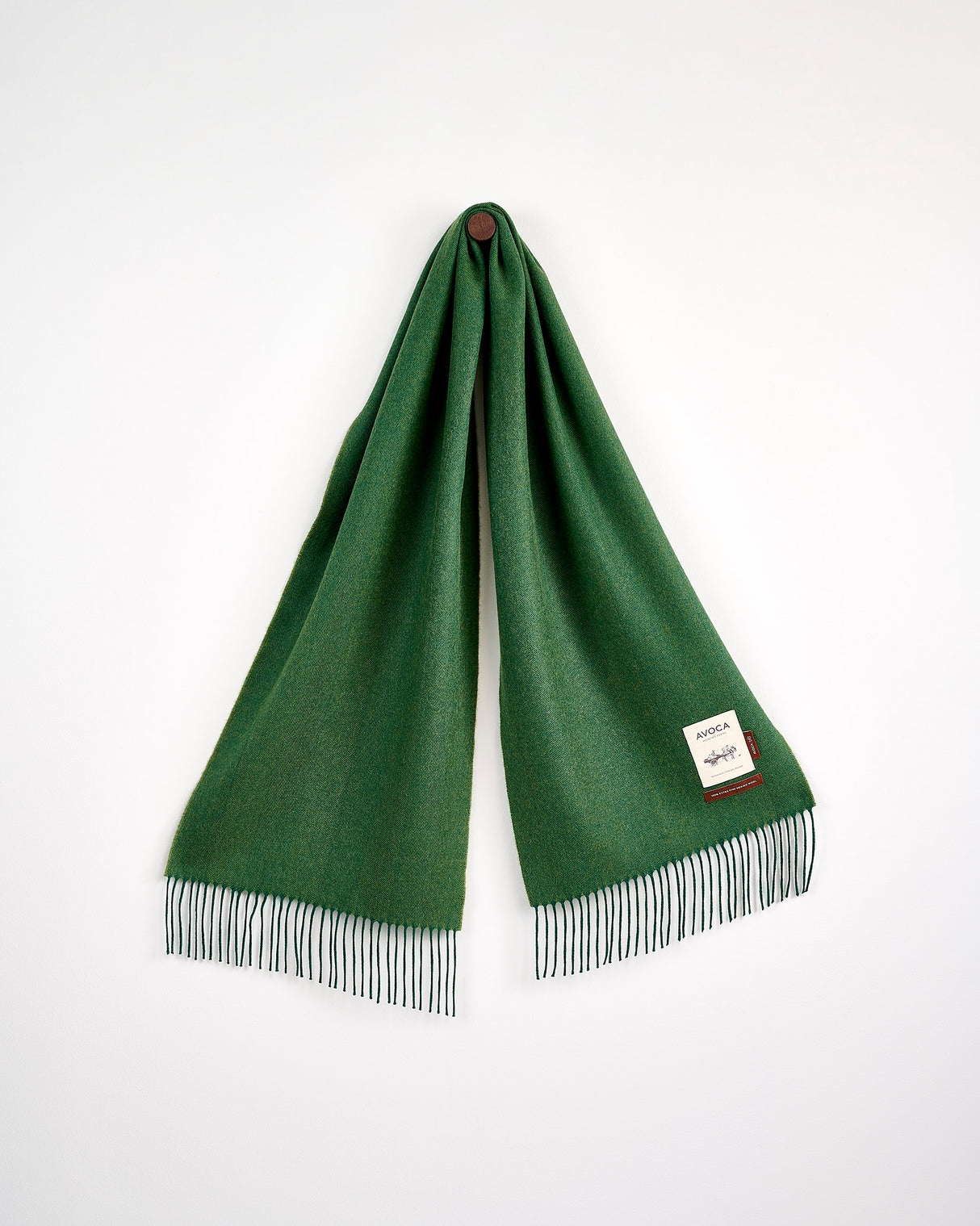 Forest Green Large Herringbone Wide Merino Scarf