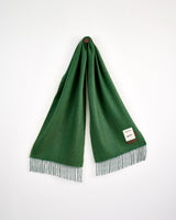 Forest Green Large Herringbone Wide Merino Scarf