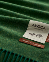 Forest Green Large Herringbone Wide Merino Scarf