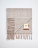 Light Grey Large Herringbone Wide Merino Scarf