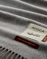 Light Grey Large Herringbone Wide Merino Scarf