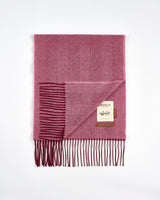 Plum Large Herringbone Wide Merino Scarf
