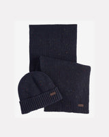 Navy Fleck Beanie & Scarf Gift Set