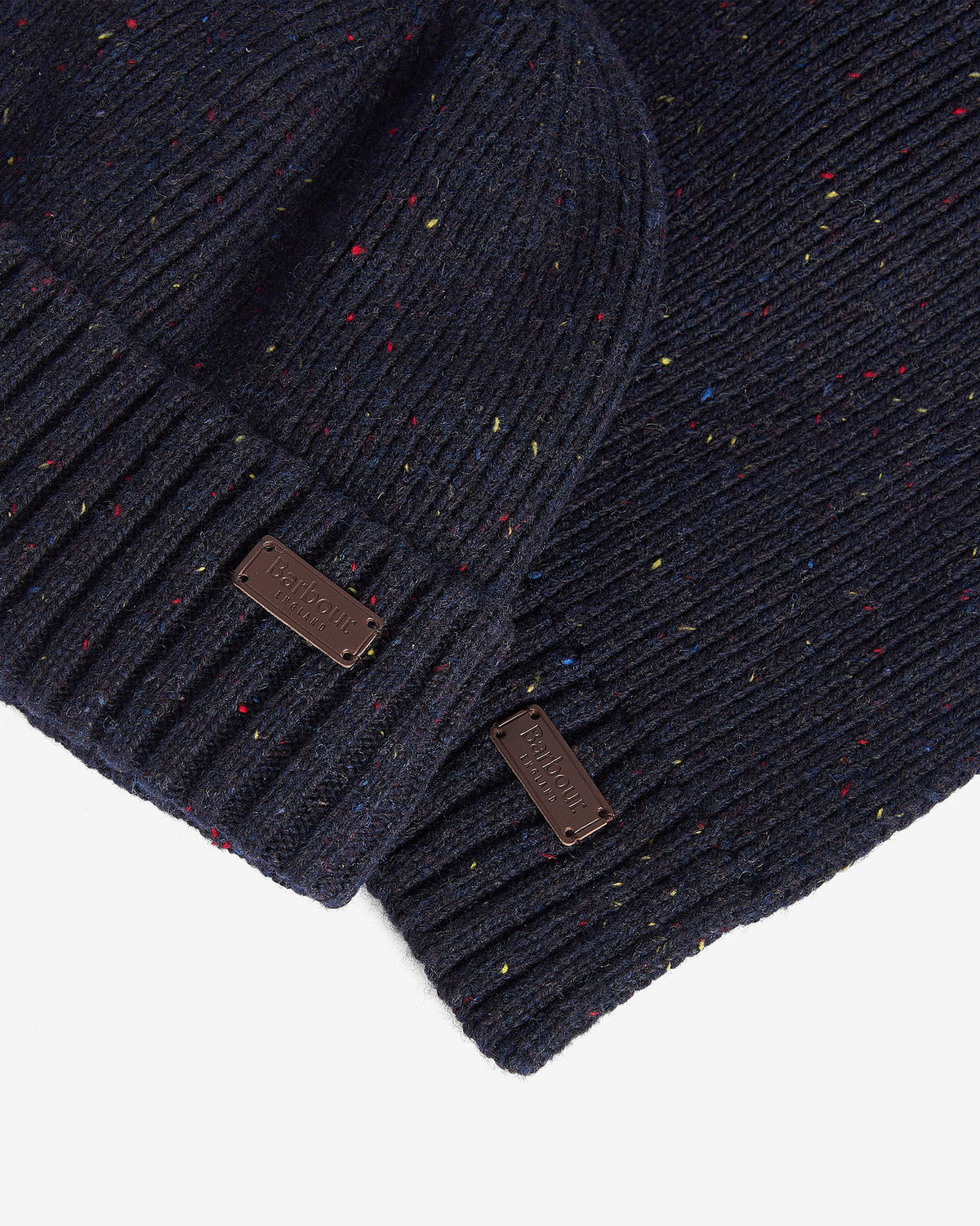 Navy Fleck Beanie & Scarf Gift Set