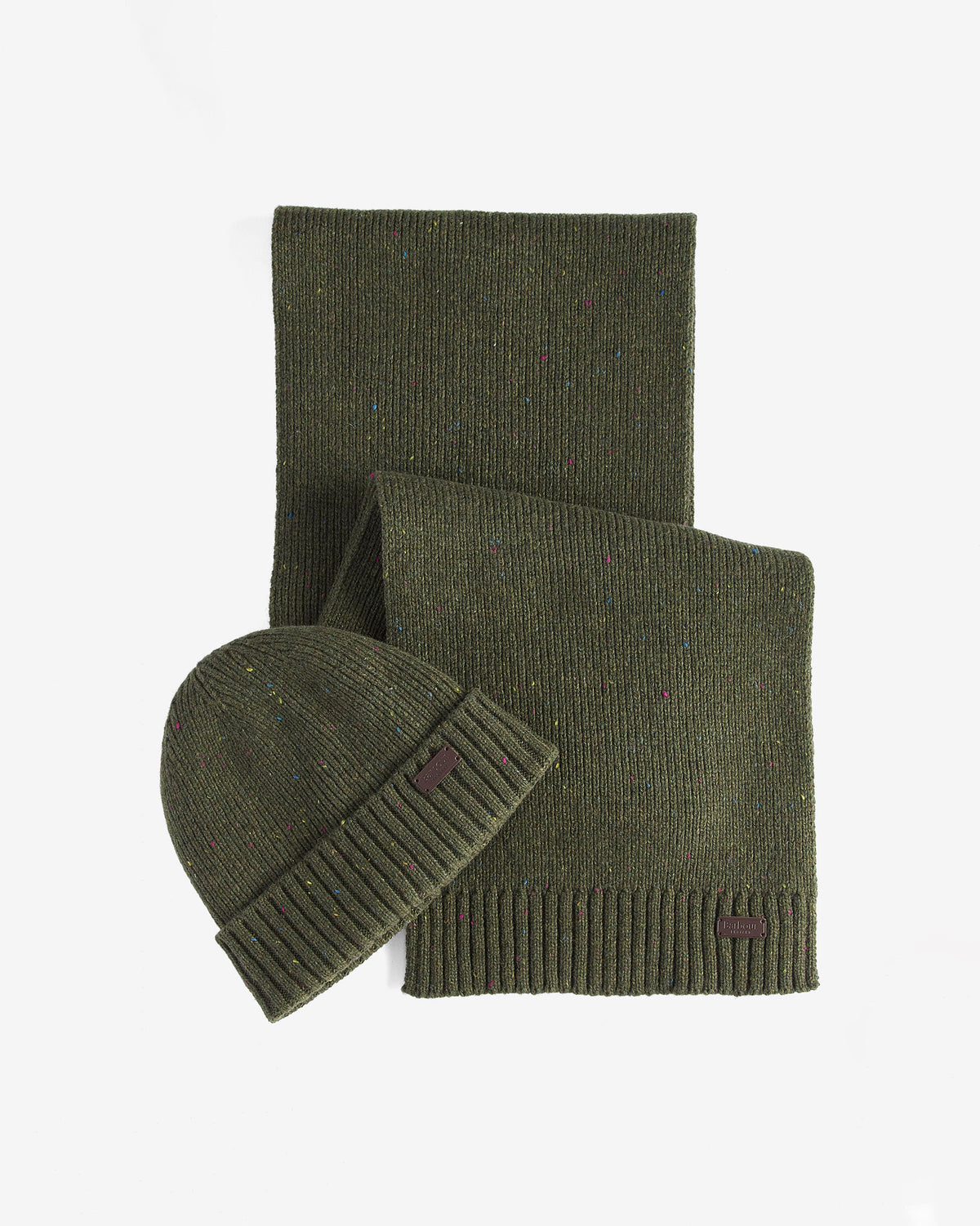 Olive Fleck Beanie & Scarf Gift Set