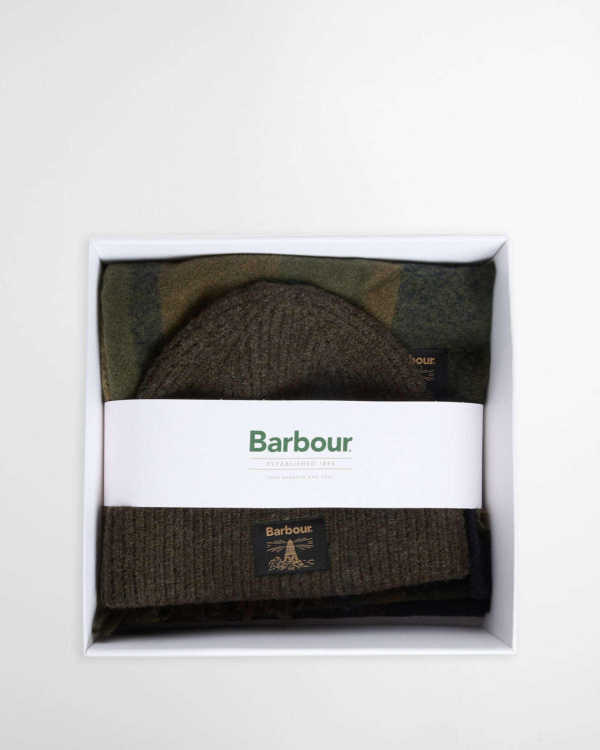 Olive & Navy Westerdale Beanie & Scarf Gift Set