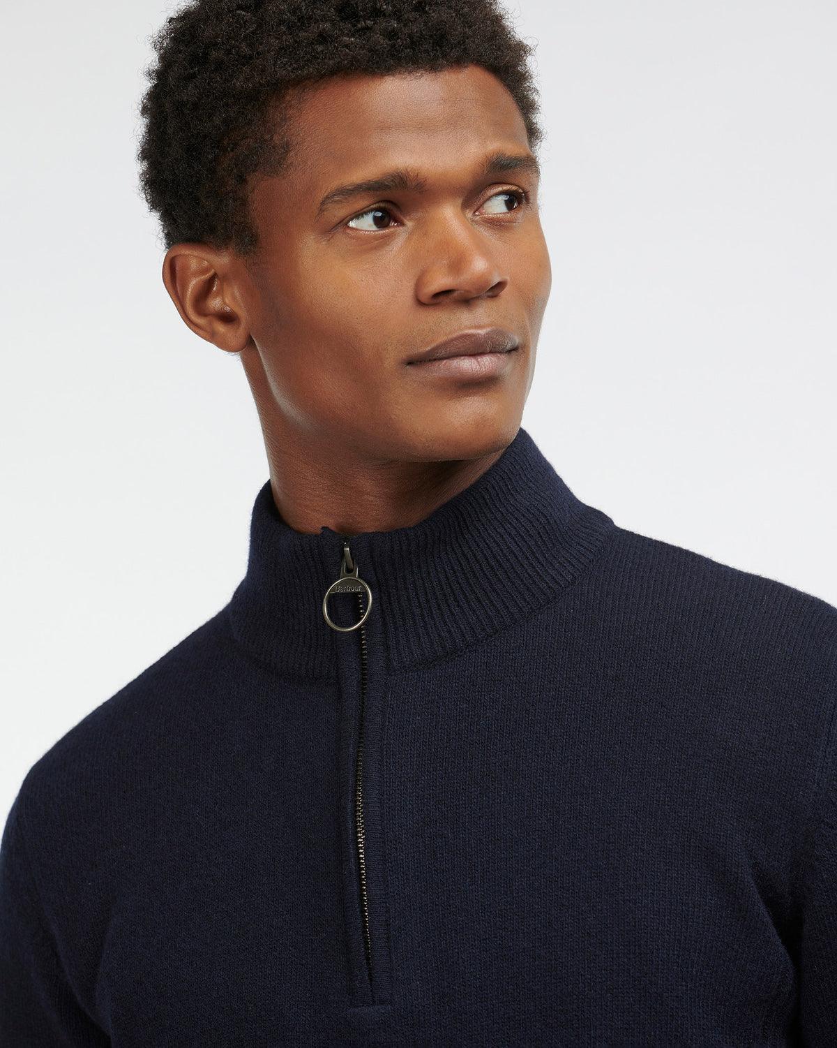 Navy Holden Wool Half Zip Jumper