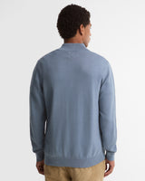 Tartan Blue Cotton Half Zip Jumper
