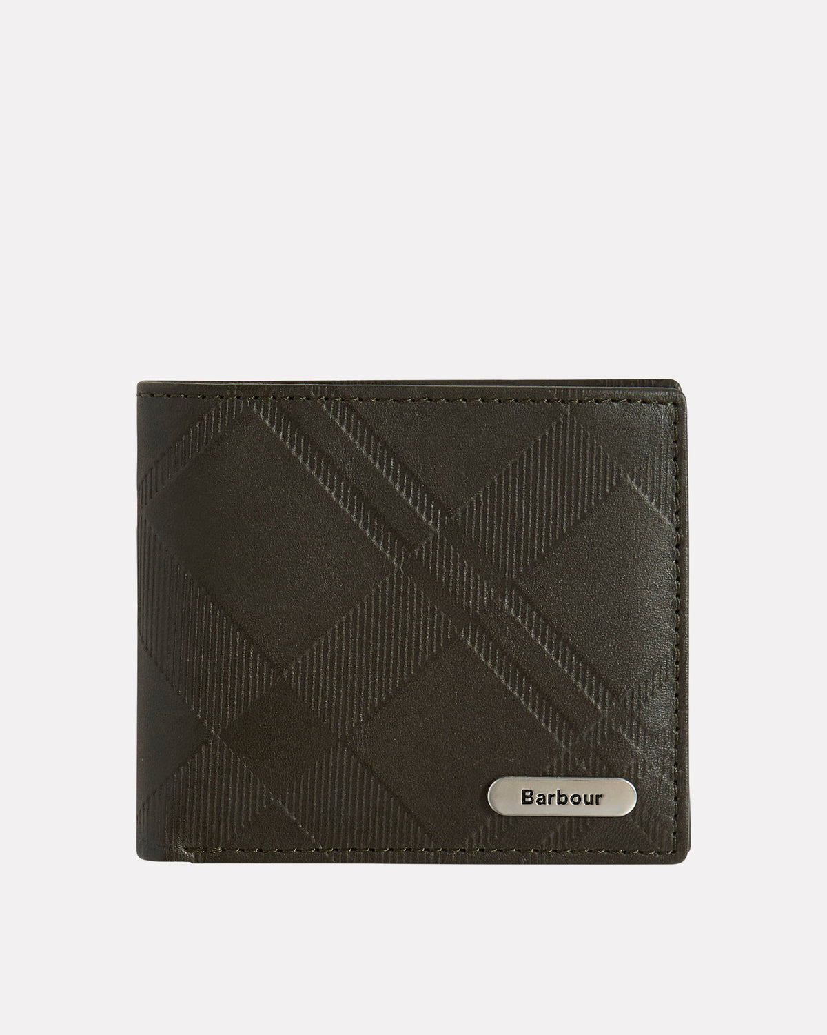 Dark Olive Brunton Tartan Leather Wallet