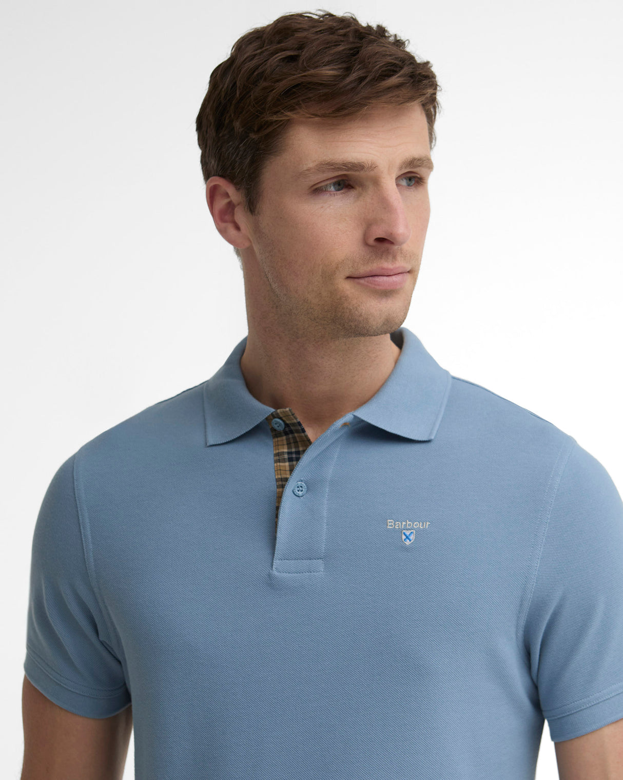 Tartan Blue Pique Polo T-Shirt