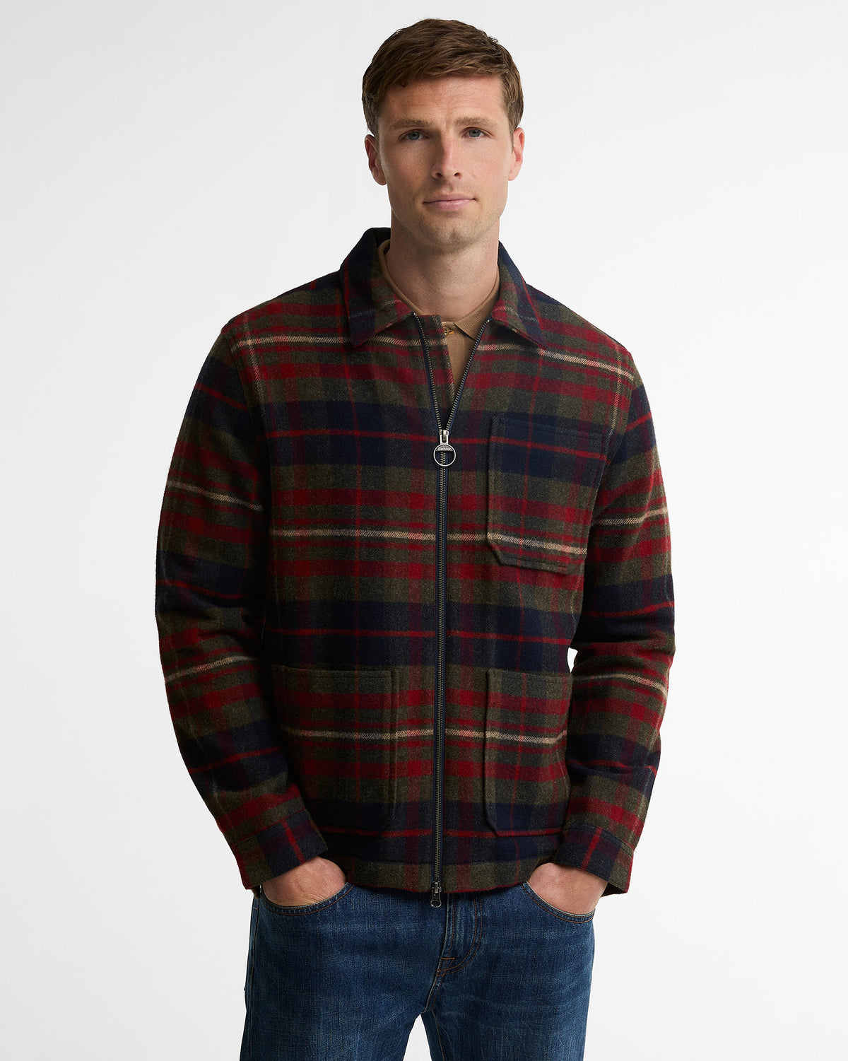 Olive Southview Check Overshirt