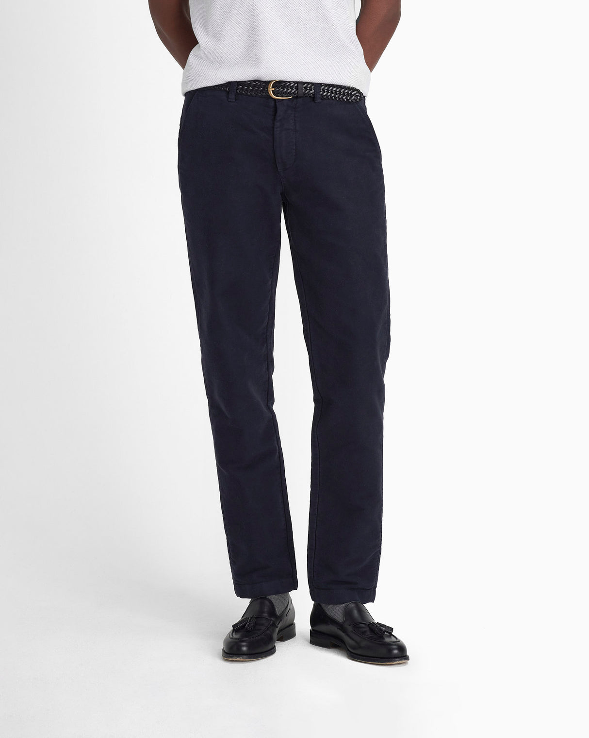 Navy Moleskin Tailored Trousers
