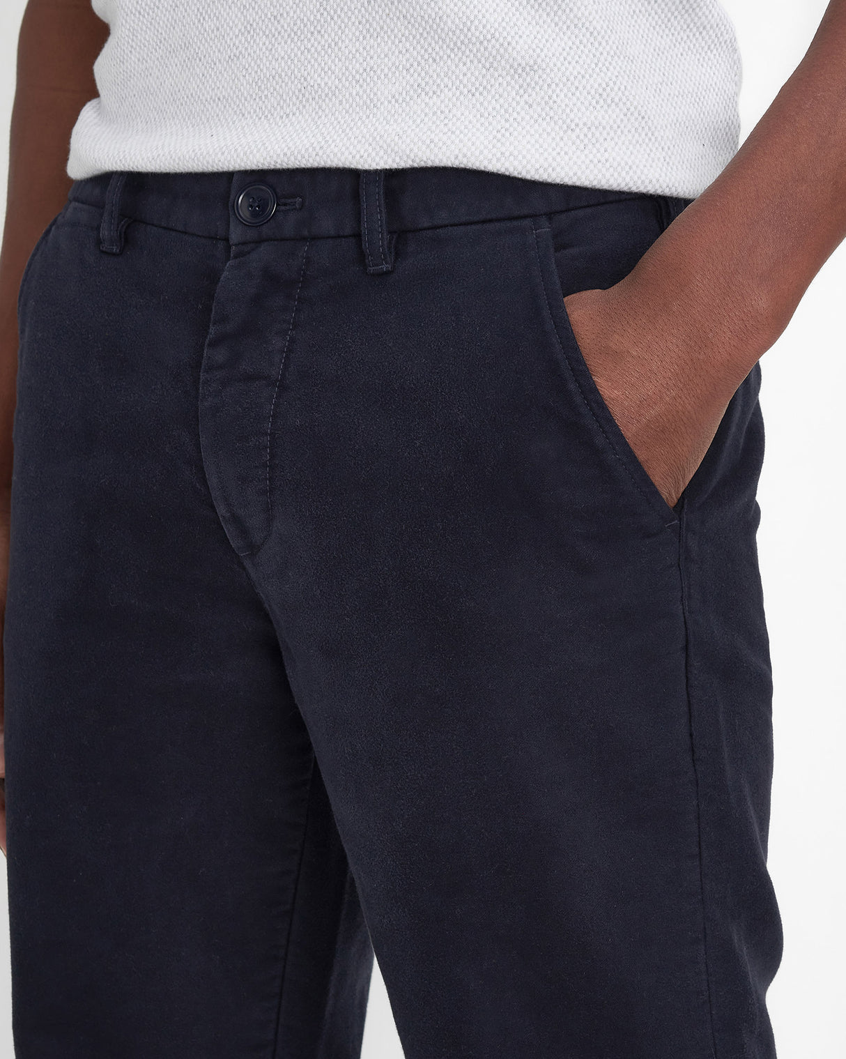 Navy Moleskin Tailored Trousers