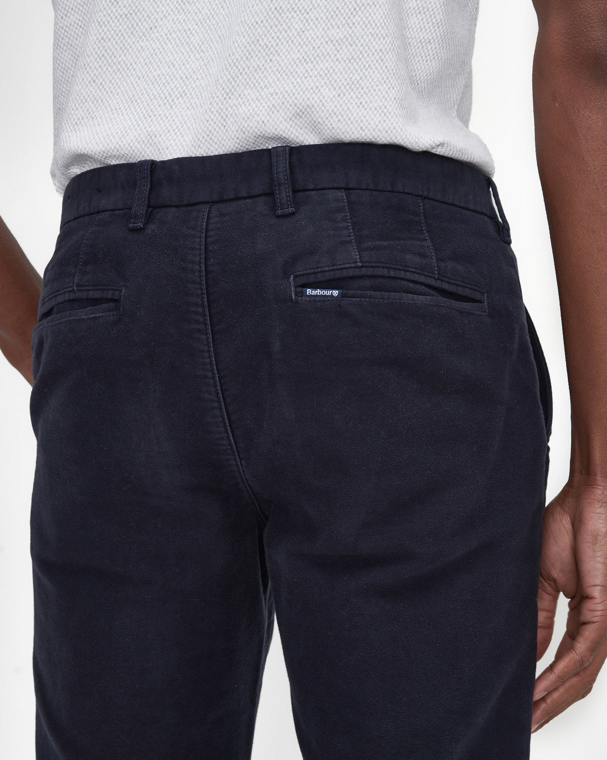 Navy Moleskin Tailored Trousers