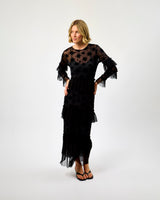Black Star Devore Felicity Dress
