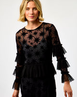Black Star Devore Felicity Dress