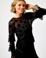 Black Star Devore Felicity Dress