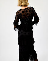 Black Star Devore Felicity Dress