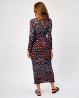 Brown Chocolate Deer Print Gaia Midi Dress