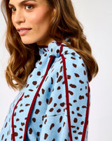 Blue Deer Print Scarf Jumper