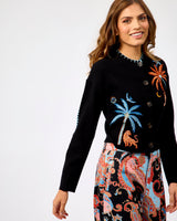 Black Tigress Embroidered Cardigan