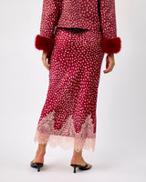 Burgundy Deer Print Maeve Midi Skirt