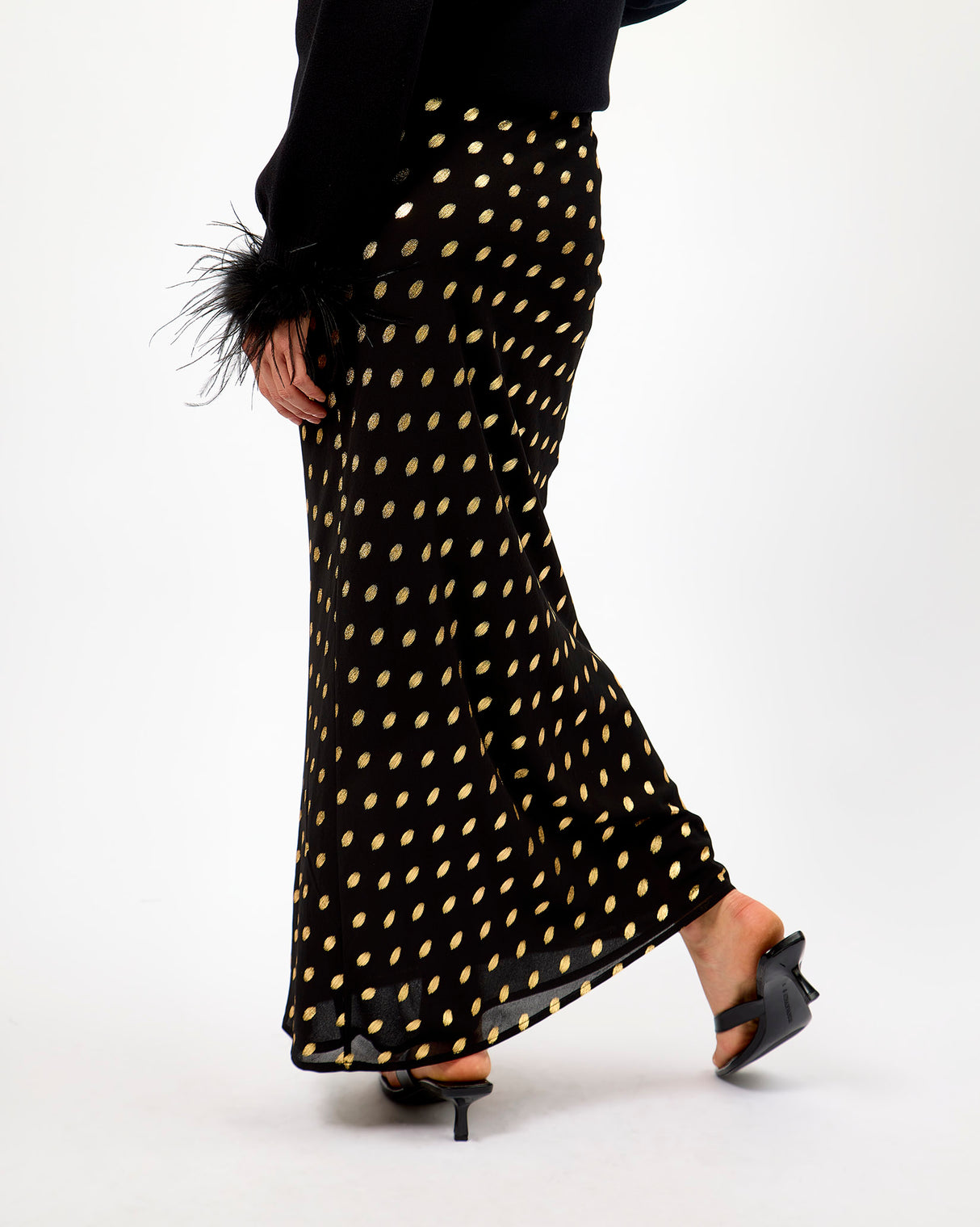 Black & Gold Fleck Dorris Skirt
