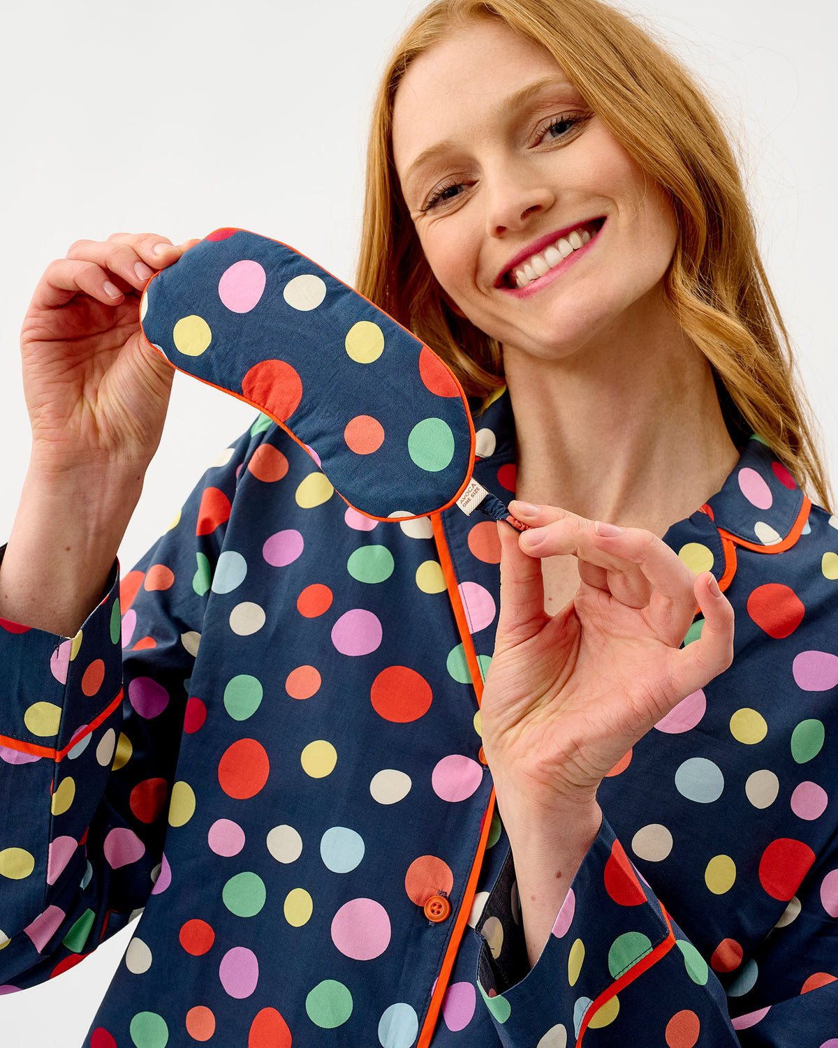Navy Spots Cotton Eye Mask