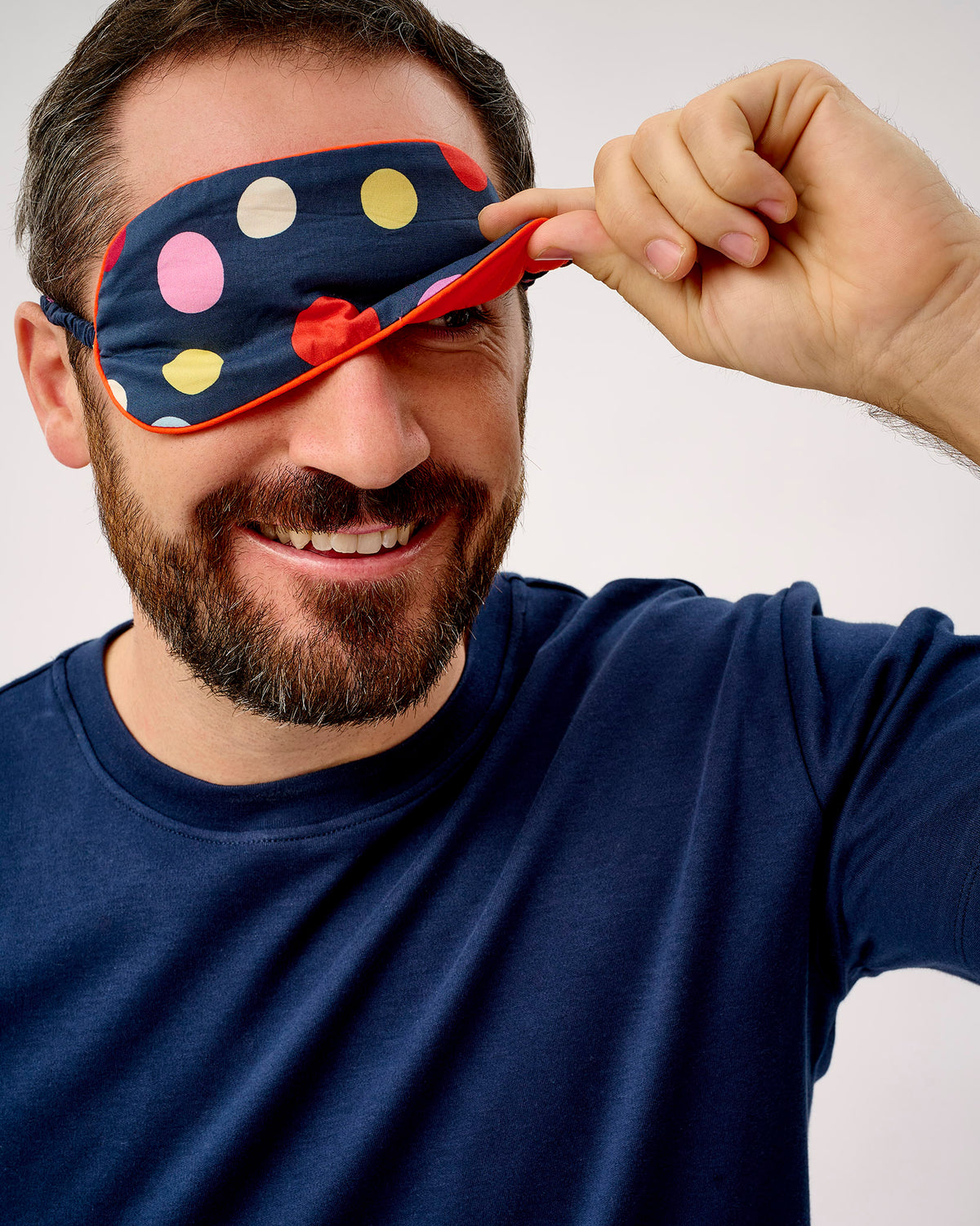 Navy Spots Cotton Eye Mask