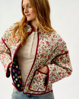 Ivory Forest Friends & Navy Spots Quilted Cotton Jacket