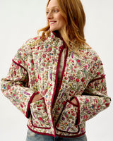Ivory Forest Friends & Navy Spots Quilted Cotton Jacket