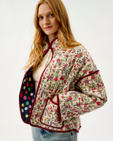 Ivory Forest Friends & Navy Spots Quilted Cotton Jacket