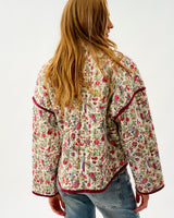 Ivory Forest Friends & Navy Spots Quilted Cotton Jacket