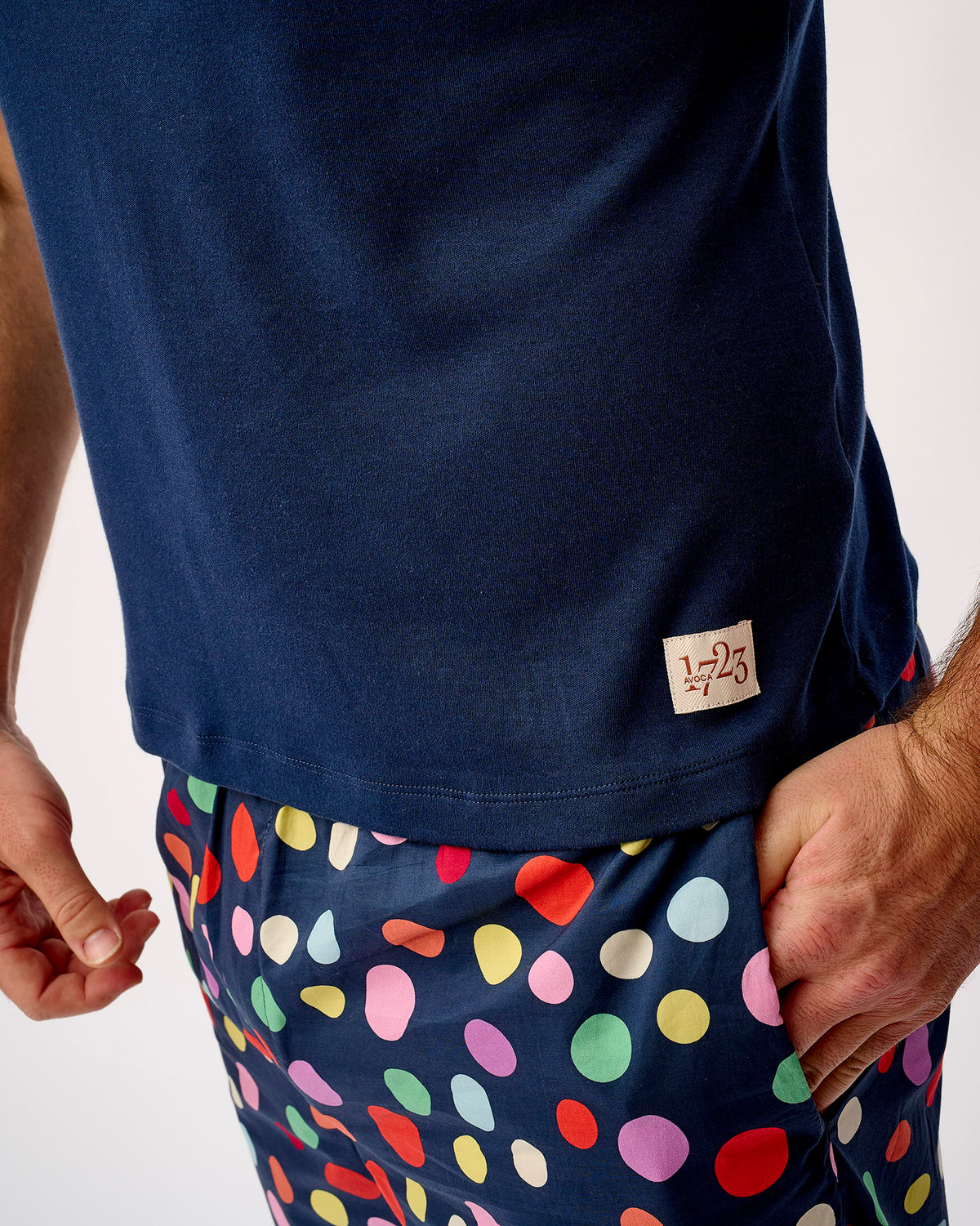 Navy Spots Men's Cotton Bottoms