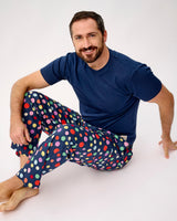 Navy Spots Men's Navy Cotton T-Shirt