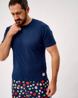 Navy Spots Men's Navy Cotton T-Shirt