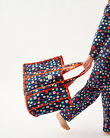 Navy Spots Quilted Cotton Tote Bag