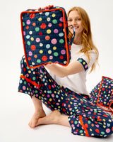 Navy Spots Cotton Travel Bag