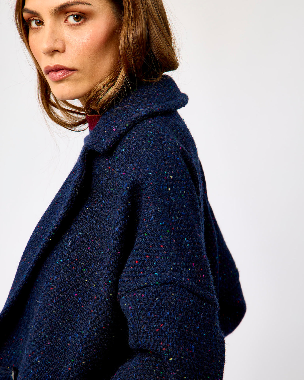 Oh My My Dúghorm Donegal Wool & Mohair Coat