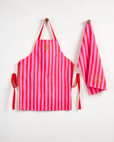 Pink Stripe Apron & Tea Towel Duo