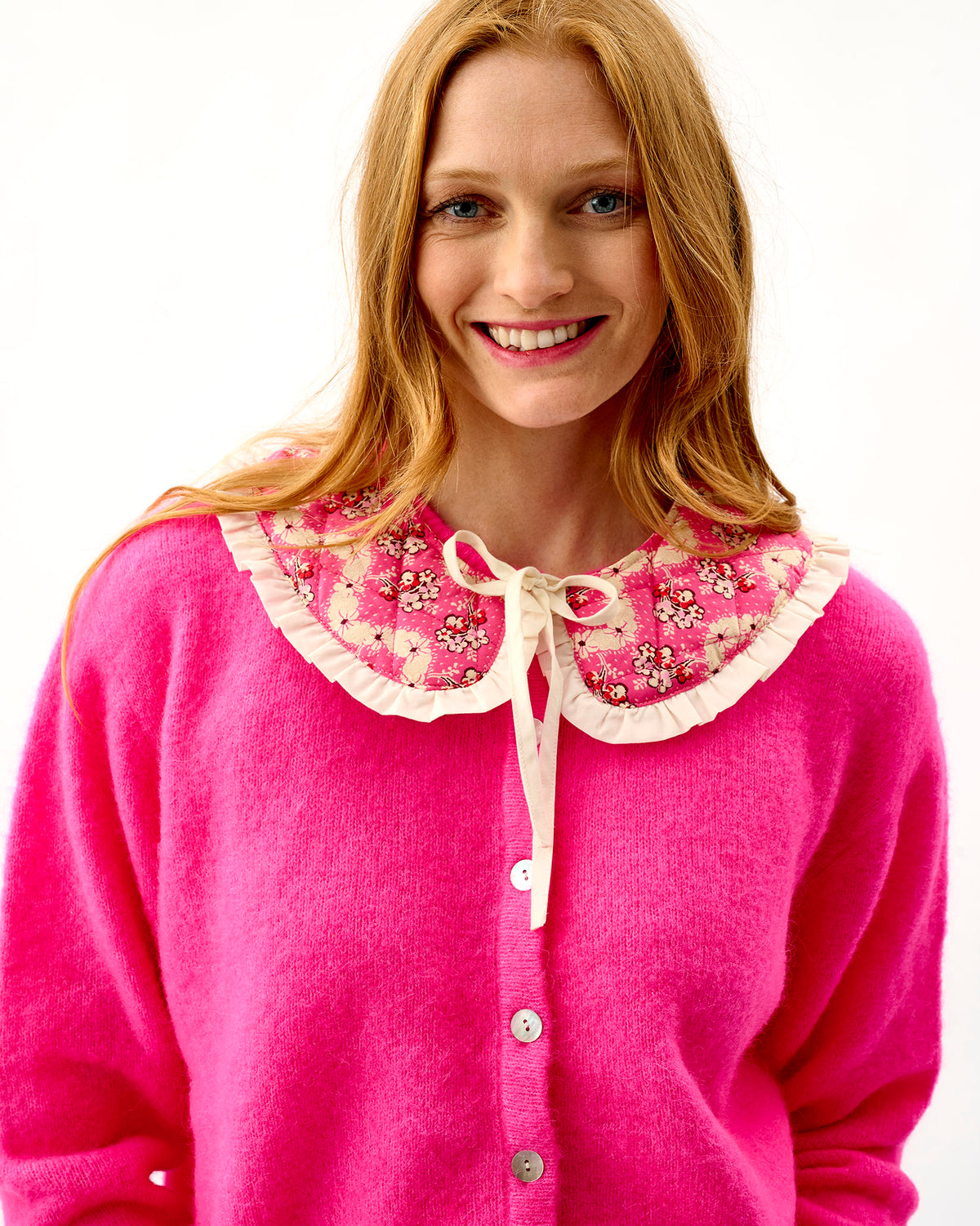 Pink Wave Quilted Cotton Collar